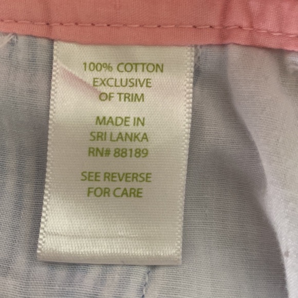 Lilly Pulitzer Seersucker Blue & White Striped Ladybug Embroidered Shorts - 6 - Picture 10 of 12